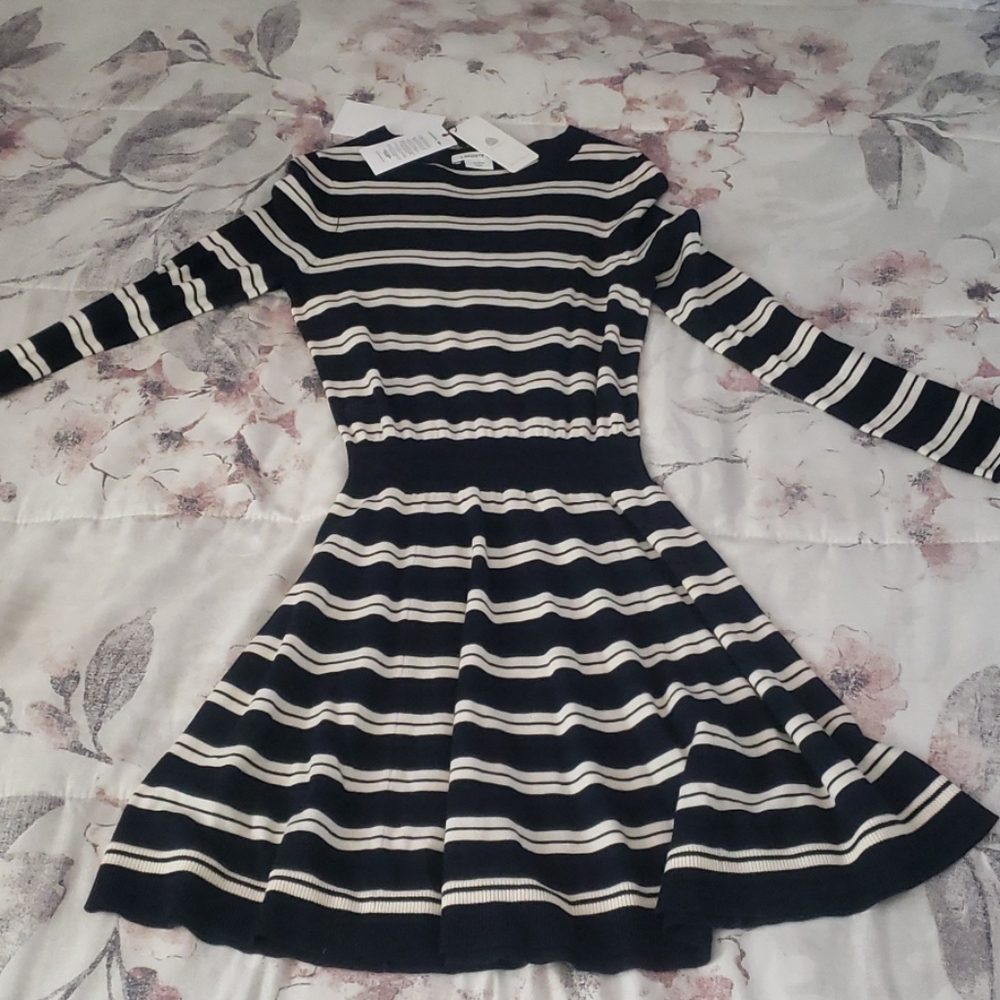 NWT Lacoste Navy and white striped dress
